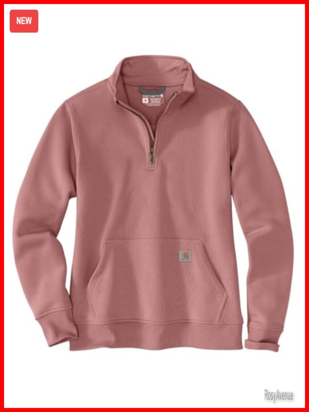 Quarter-Zip Mock Neck Sweatshirt Relaxed Fit Pullover
